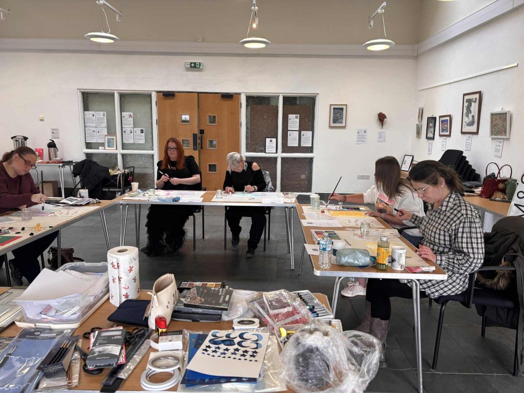 Materials and atmosphere from an intuitive art workshop
